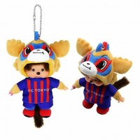 16025018 Japan J-League Soccer Club FC Tokyo x Monchhichi Keychain Mascot ~ NEW 16025018 Japan J-League Soccer Club FC Tokyo x Monchhichi Keychain Mascot ~ NEW