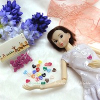 NDB004RSE Doll Dress DIY Craft Tool Tiny Button Heart 6.5mm Rose NDB004RSE Doll Dress DIY Craft Tool Tiny Button Heart 6.5mm Rose