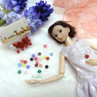NDB005RED Doll Dress DIY Sewing Tiny Button Star 6.5mm Red NDB005RED Doll Dress DIY Sewing Tiny Button Star 6.5mm Red