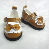 SHU046BRN Yo SD bjd Doll PU Leather Buckle Bow Shoes Brown SHU046BRN Yo SD bjd Doll PU Leather Buckle Bow Shoes Brown
