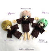 WHB003RED Hujoo Baby OB 11cm Doll Yukata Red WHB003RED Hujoo Baby OB 11cm Doll Yukata Red