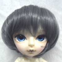 WM60-07-DGY 7-8 inch Heat Resistant BJD Doll Wig Short Dark Grey ~ LAST ONE ~ WM60-07-DGY 7-8 inch Heat Resistant BJD Doll Wig Short Dark Grey ~ LAST ONE ~
